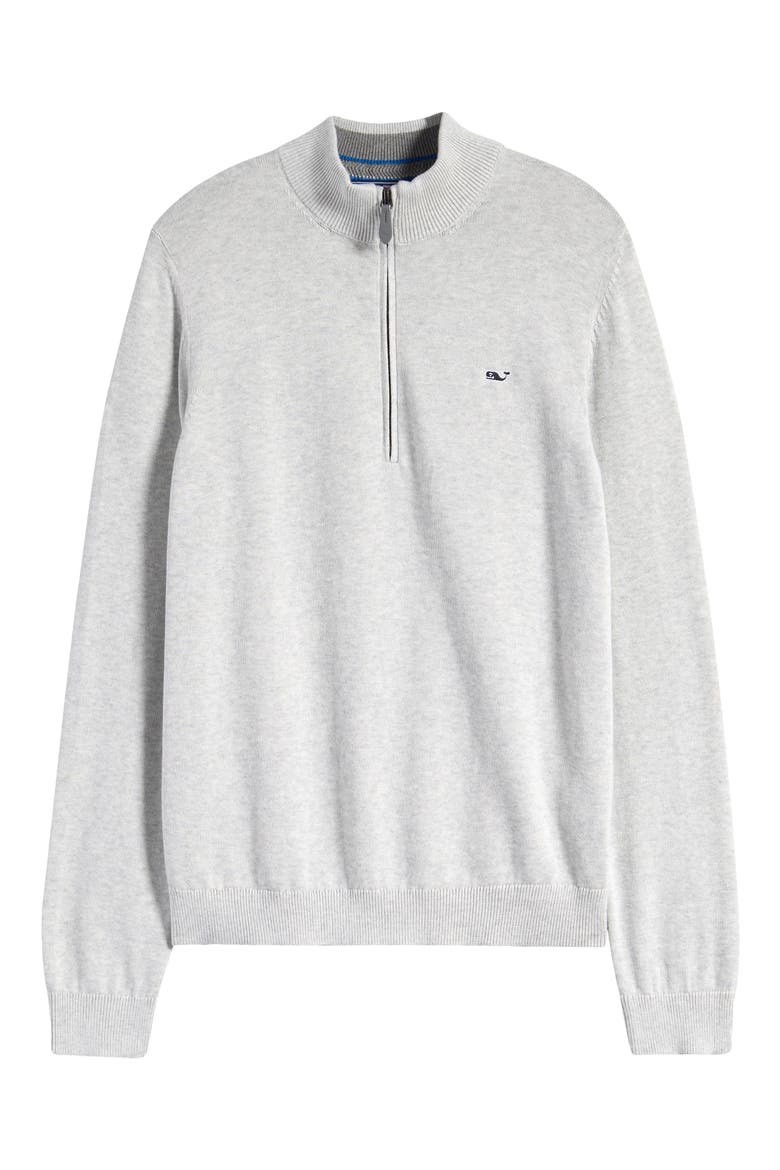 Kids' Boathouse Half Zip Cotton Sweatshirt, Main, color, LIGHT GRAY HEATHER