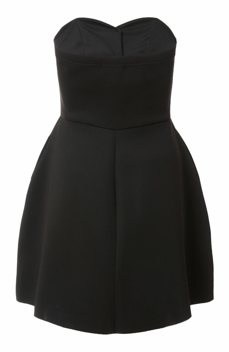 QUIZ Scuba Foam Mini Dress With Button, Alternate, color, Black