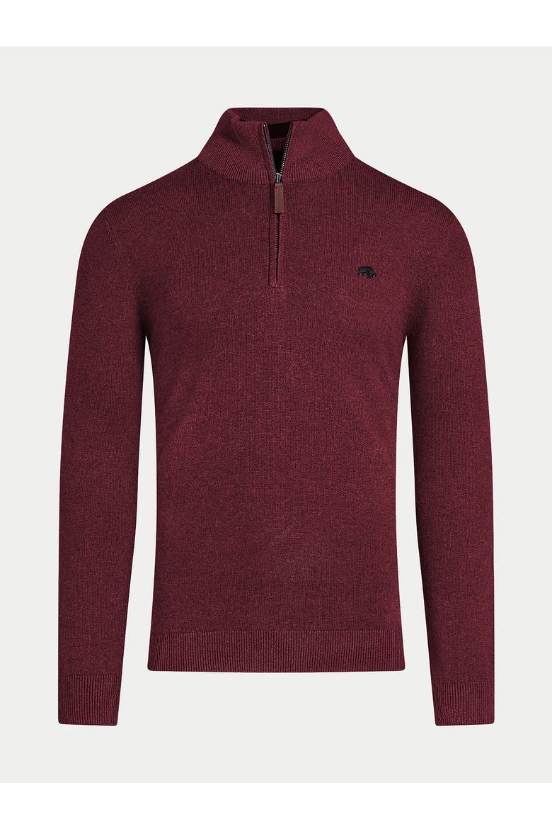 Quarter Zip Cashmere Blend Sweater, Alternate, color, Berry