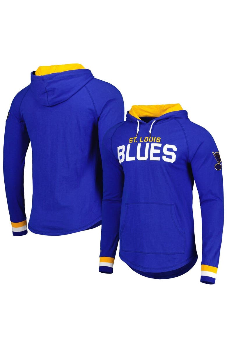 Mitchell & Ness Men's Mitchell & Ness Blue St. Louis Blues Legendary Slub Hoodie Long Sleeve T-Shirt, Main, color, Blue