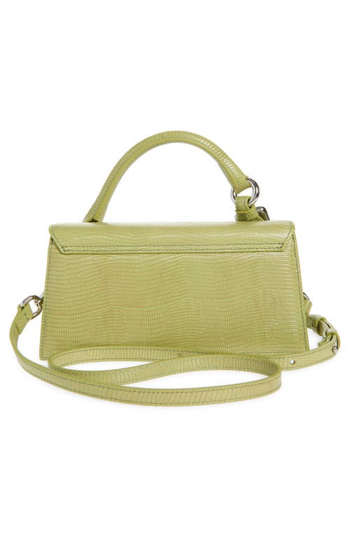 Jacquemus Le Chiquito Long Lizard Embossed Leather Top Handle Bag In Green