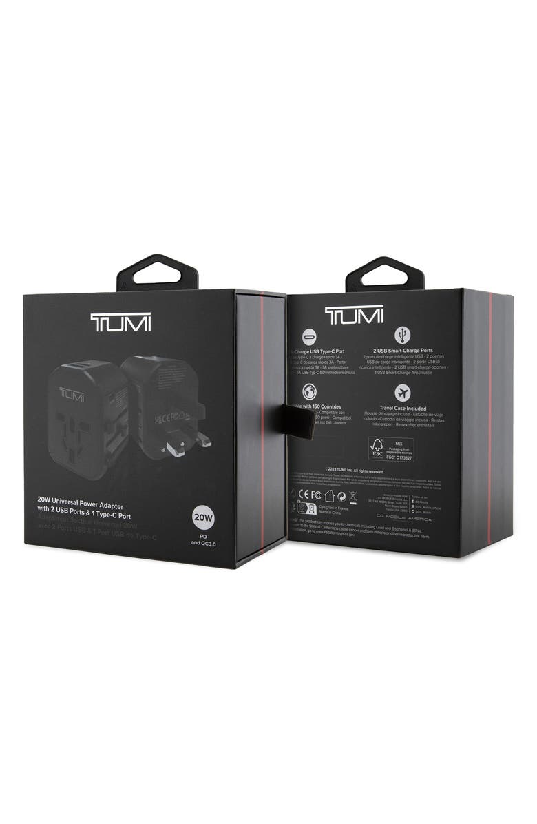 TUMI Travel Adapter with Case, Alternate, color, Black