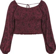 City Chic Abbie Floral Smocked Top