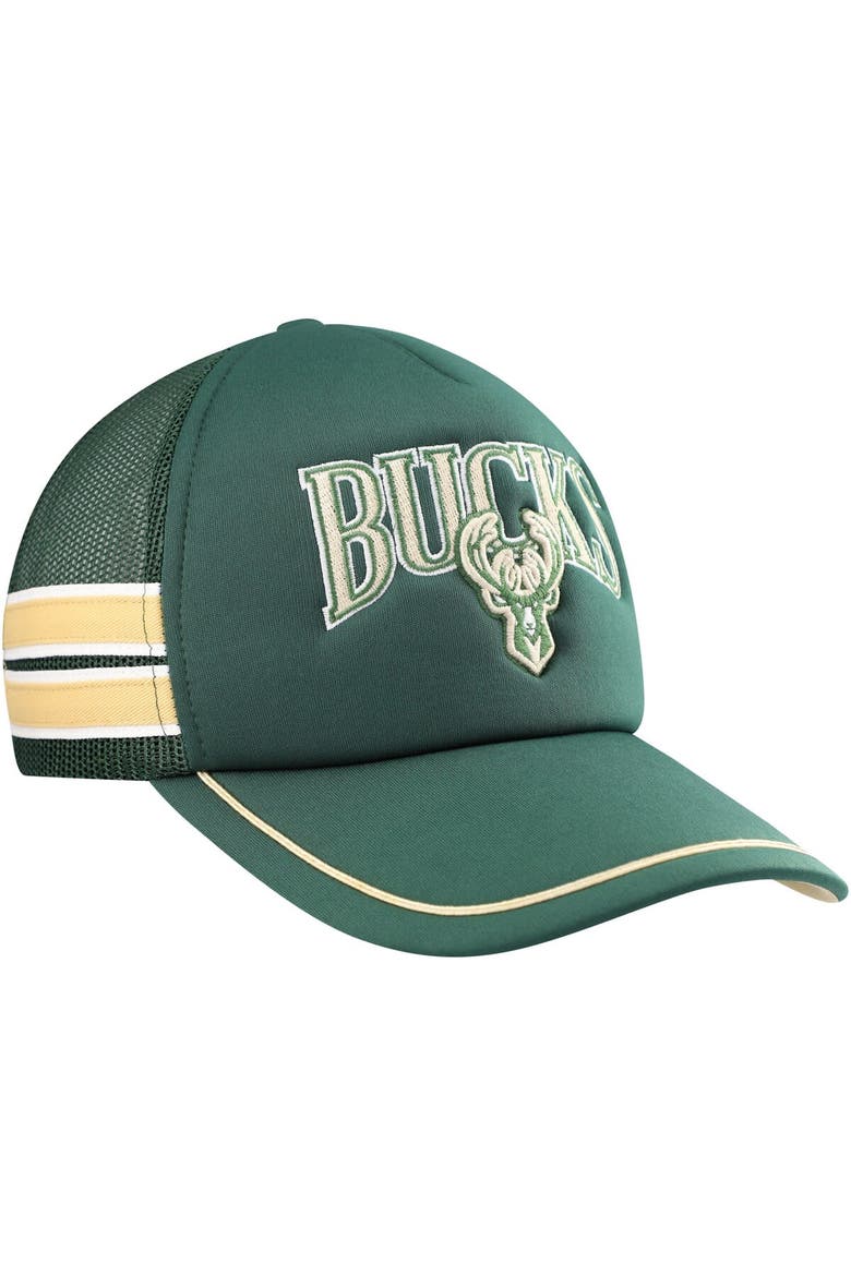 Men's '47 Hunter Green Milwaukee Bucks Sidebrand Stripes Trucker Adjustable Hat, Alternate, color, Hunter Green