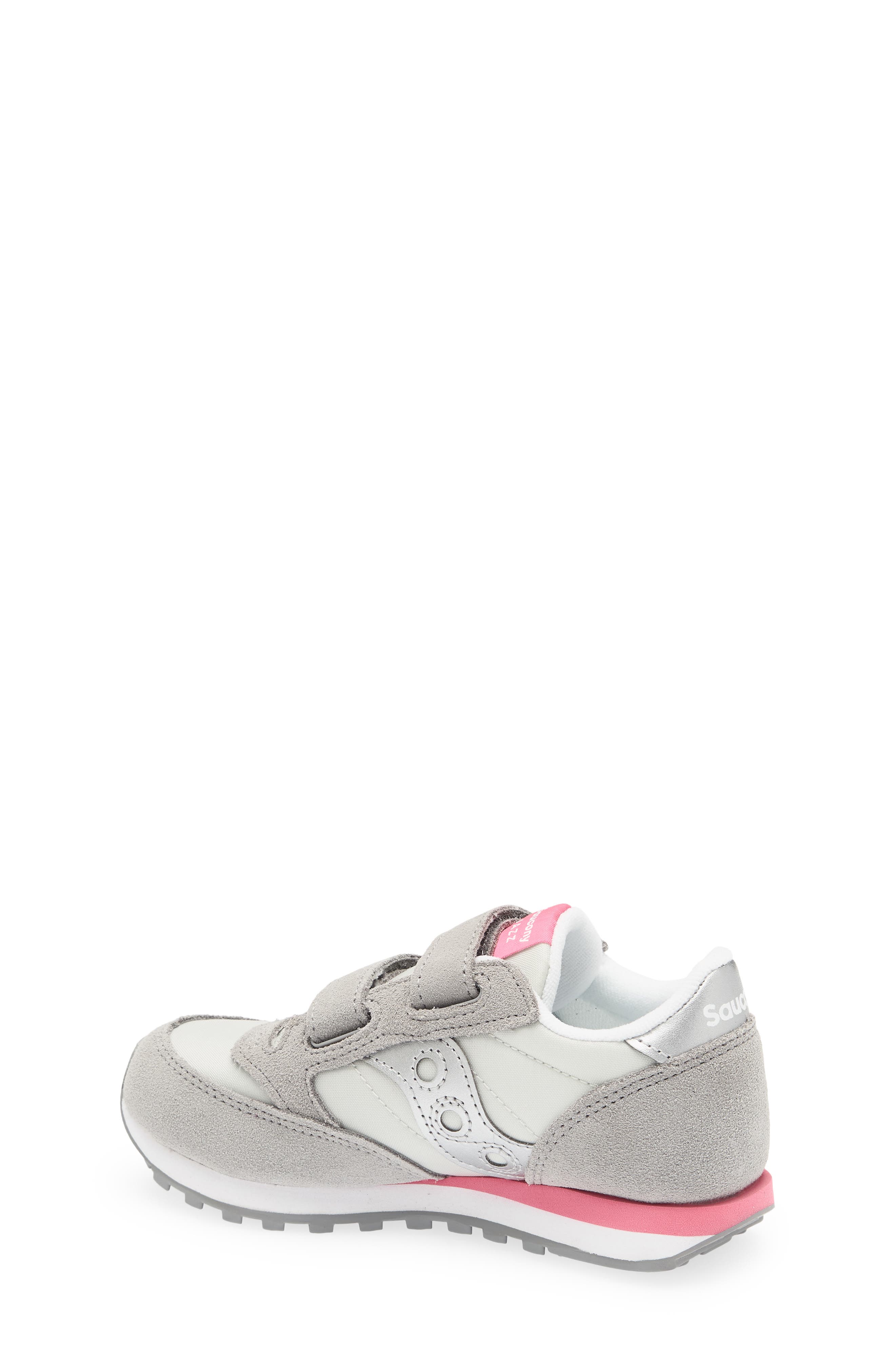 Saucony Jazz Double Hook & Loop Sneaker, Alternate, color, Grey/ Silver/ Pink