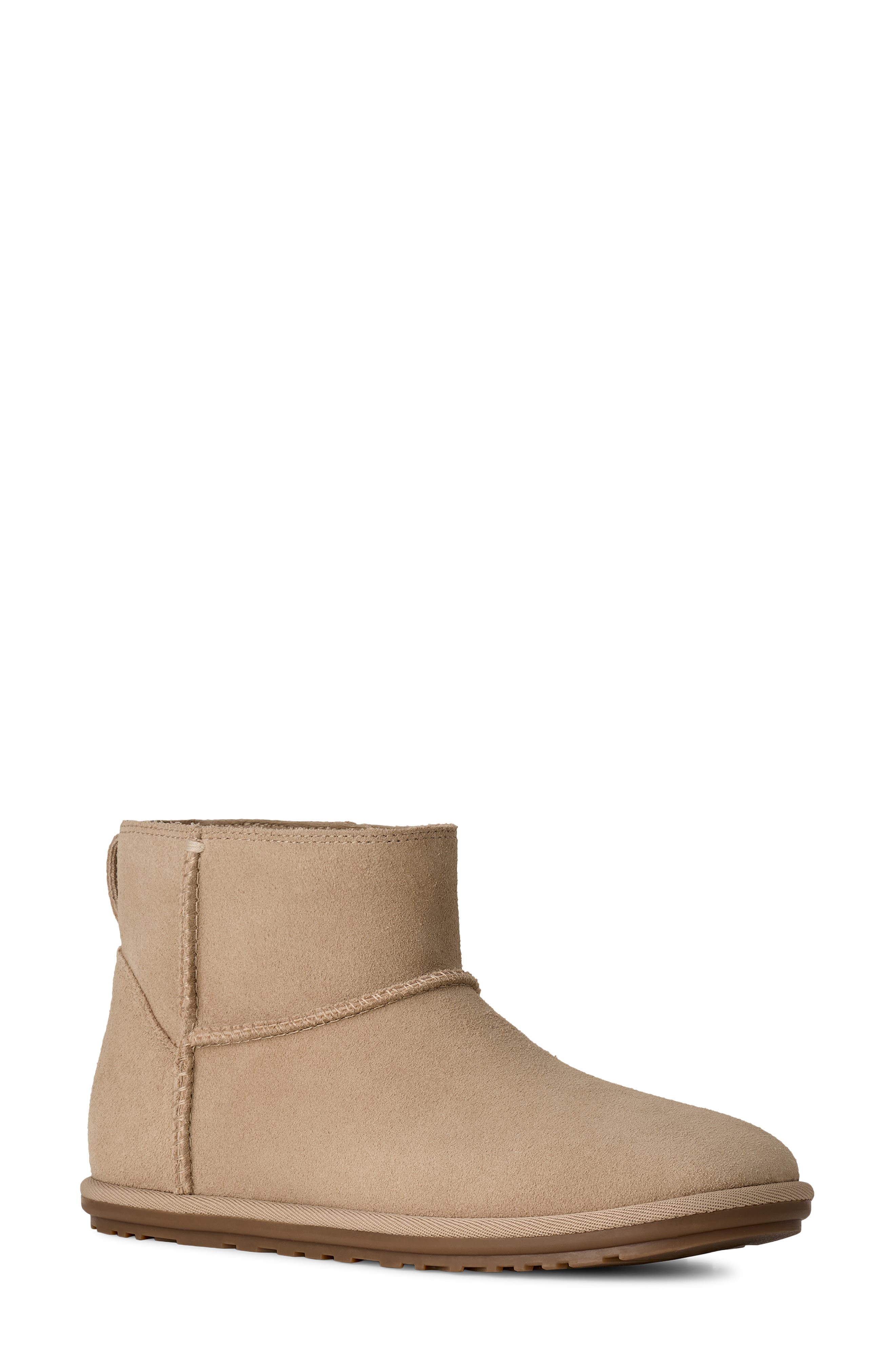 Classic Mini Deconstructed Genuine Shearling Lined Boot, Main, color, SAND