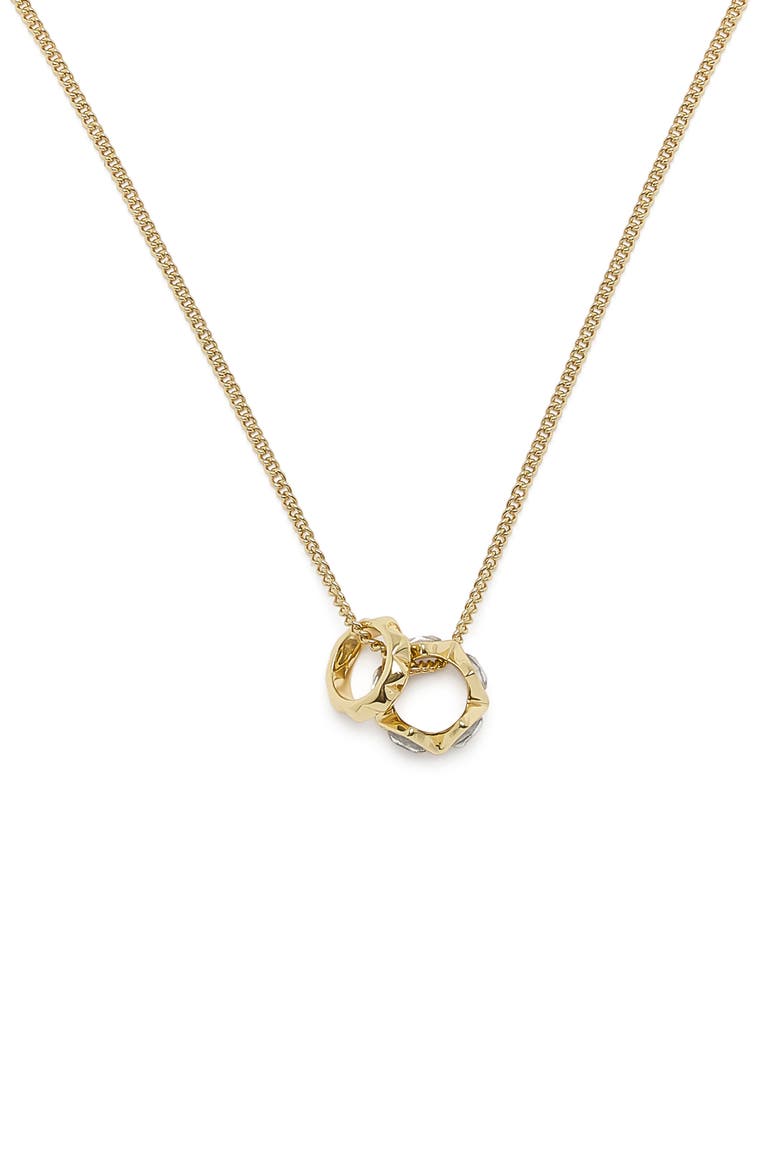 Geometric Crystal Charm Pendant Necklace, Main, color, GOLD