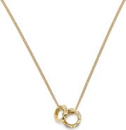 AllSaints Geometric Crystal Charm Pendant Necklace