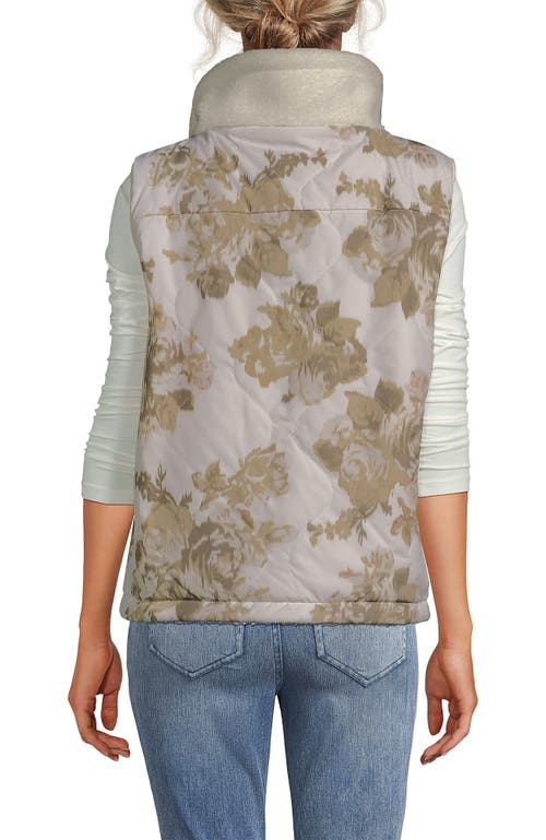 Lands' End High Pile Fleece Reversible Mixed Media Vest In Pattern