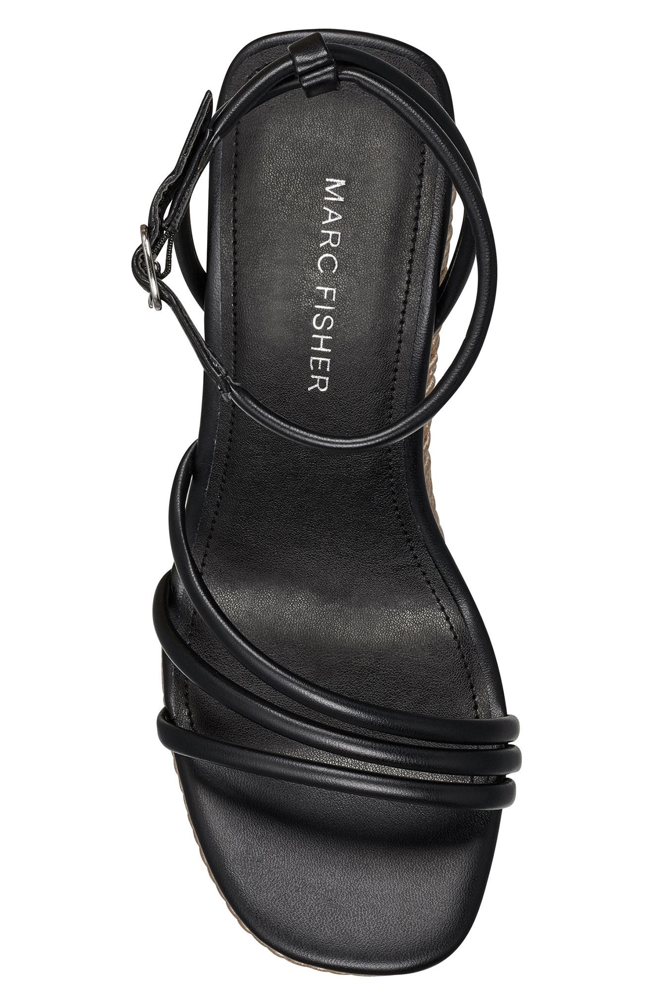 Marc Fisher Zeki Ankle Strap Braided Wedge Sandal, Alternate, color, 