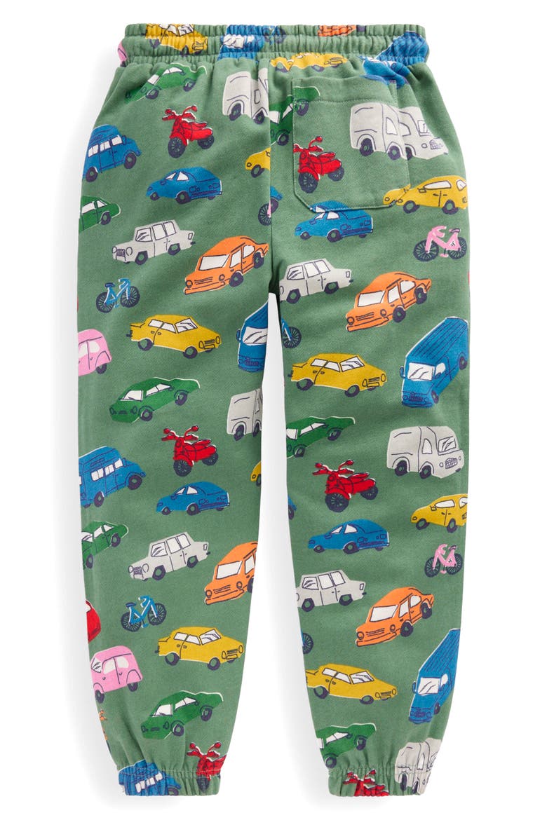 Kids' Traffic Print Cotton Joggers, Alternate, color, WILLOW GREEN TRAFFIC JAM