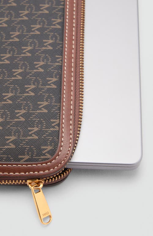 Mango Monogram Laptop Case In Brown