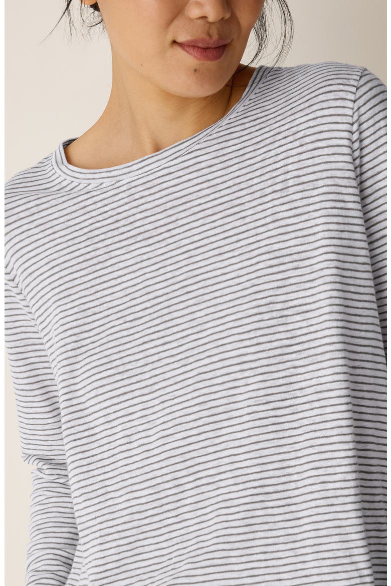 Stripe Organic Linen Long Sleeve T-Shirt, Alternate, color, BAYLF