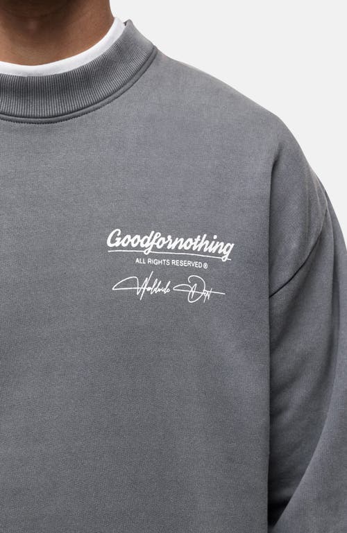 Good For Nothing Washed Grey Cult Sweathsirt In Gray