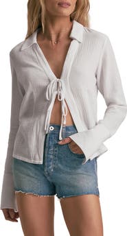 Favorite Daughter The Tied & True Cotton Gauze Shirt