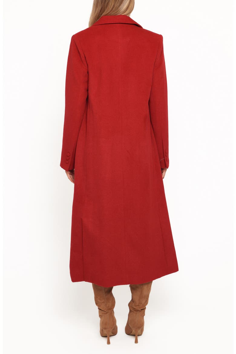 Jett Long Double Breasted Coat, Alternate, color, RED