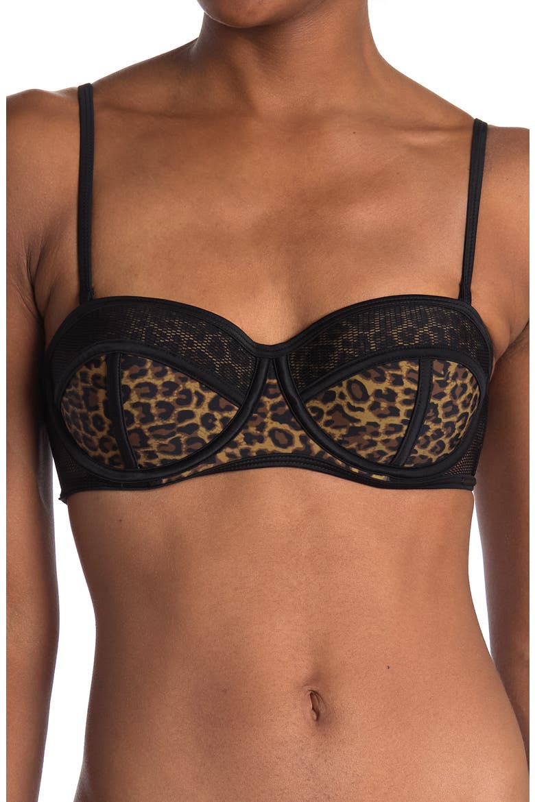 Leopard Print Underwire Bikini Top, Main, color, LEO