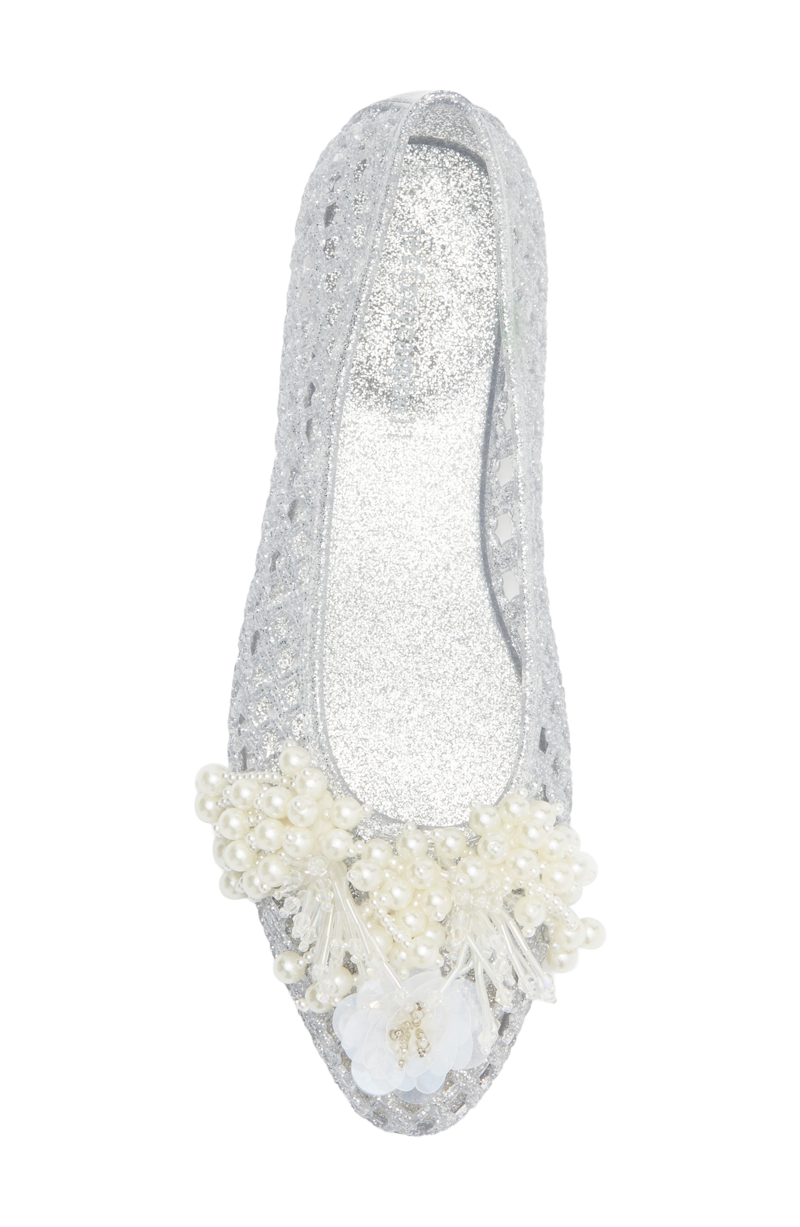 Jeffrey Campbell Wade-J Jelly Flat, Alternate, color, Silver Glitter Pearl