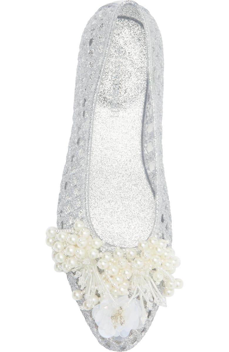 Jeffrey Campbell Wade-J Jelly Flat, Alternate, color, Silver Glitter Pearl