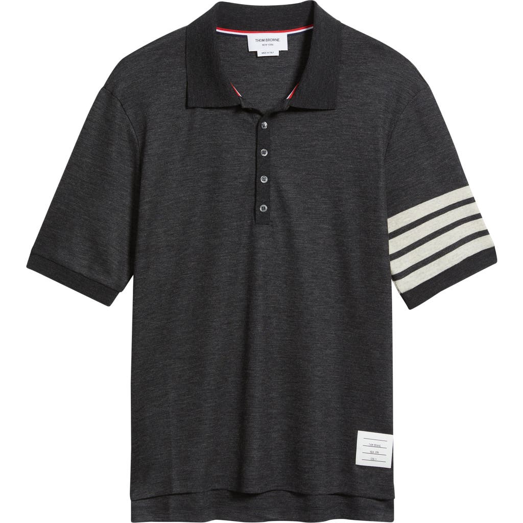 Thom Browne 4-bar Virgin Wool Jersey Polo In Black