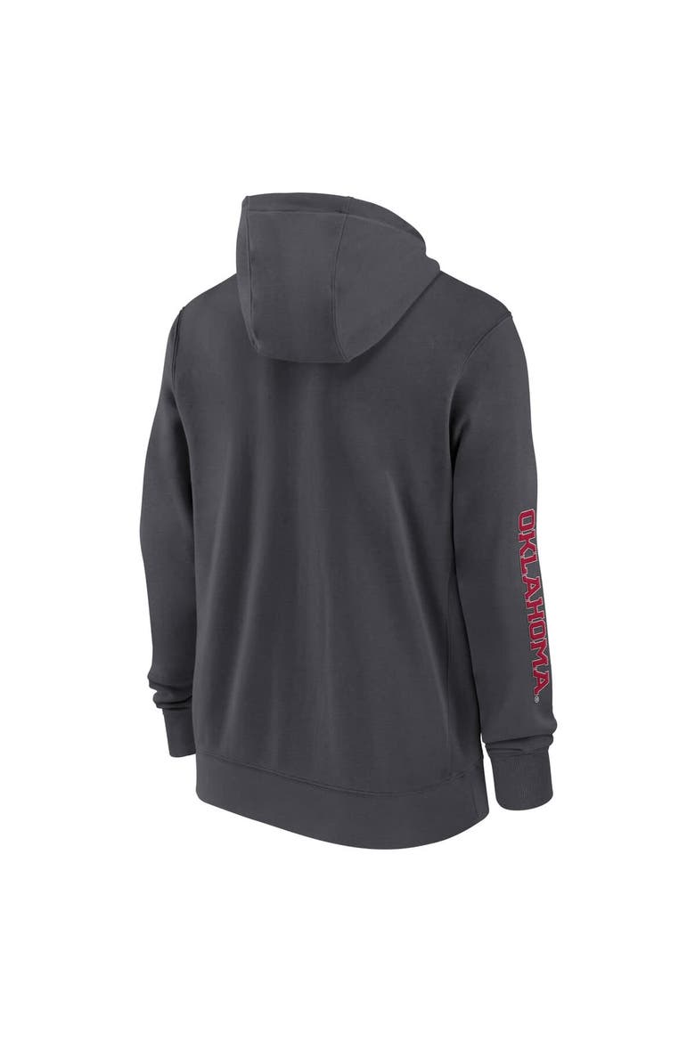 Men's Jordan Brand Anthracite Oklahoma Sooners 2024 Sideline Full-Zip Hoodie, Alternate, color, Anthracite