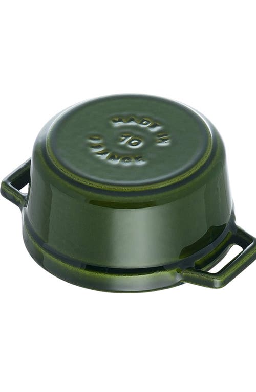 Staub Cast Iron 0.25-quart Mini Enameled Cast Iron Dutch Oven In Green