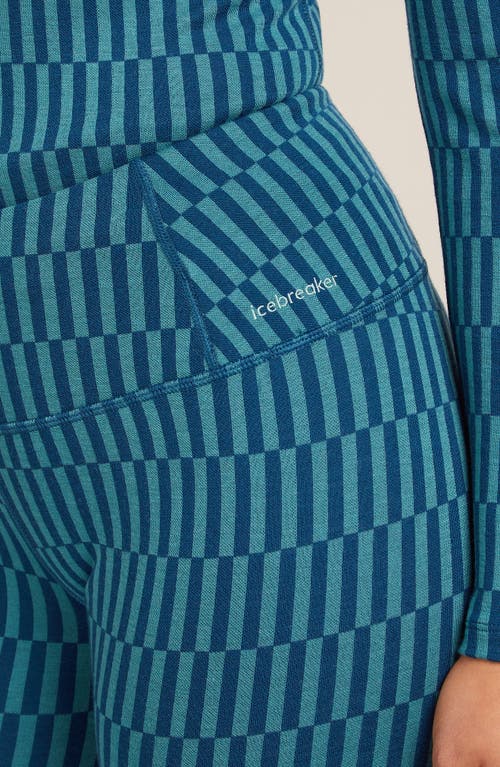 Icebreaker 260 Vertex Merino Wool High Waist Leggings In Blue