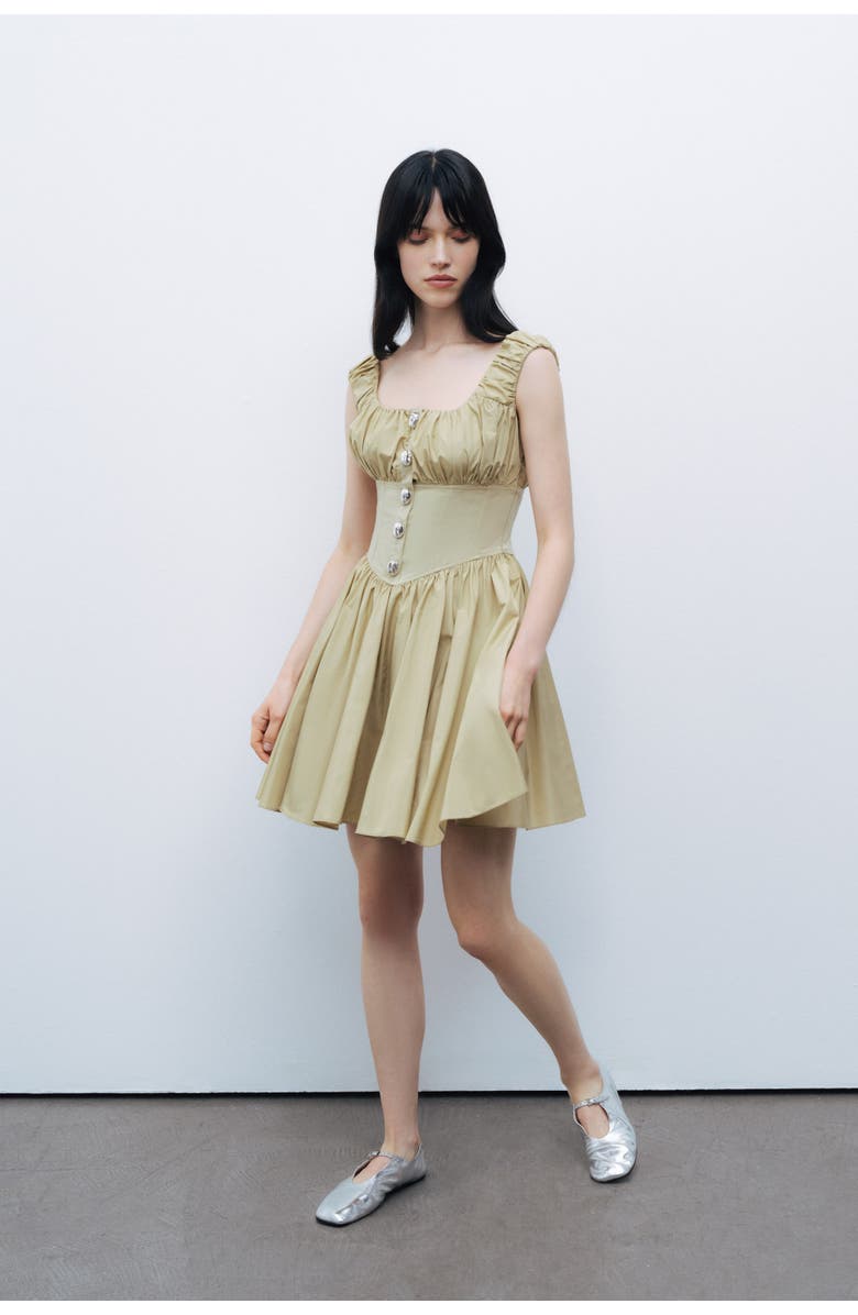 Nocturne Corset Look Mini Dress, Alternate, color, 