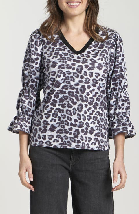 Geo Print V-Neck Shirt