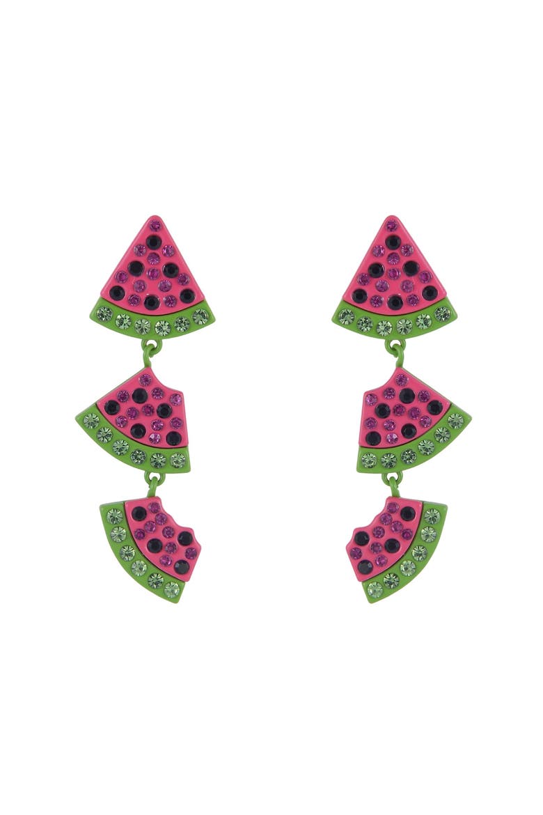 Watermelon Linear Earrings, Alternate, color, Pink