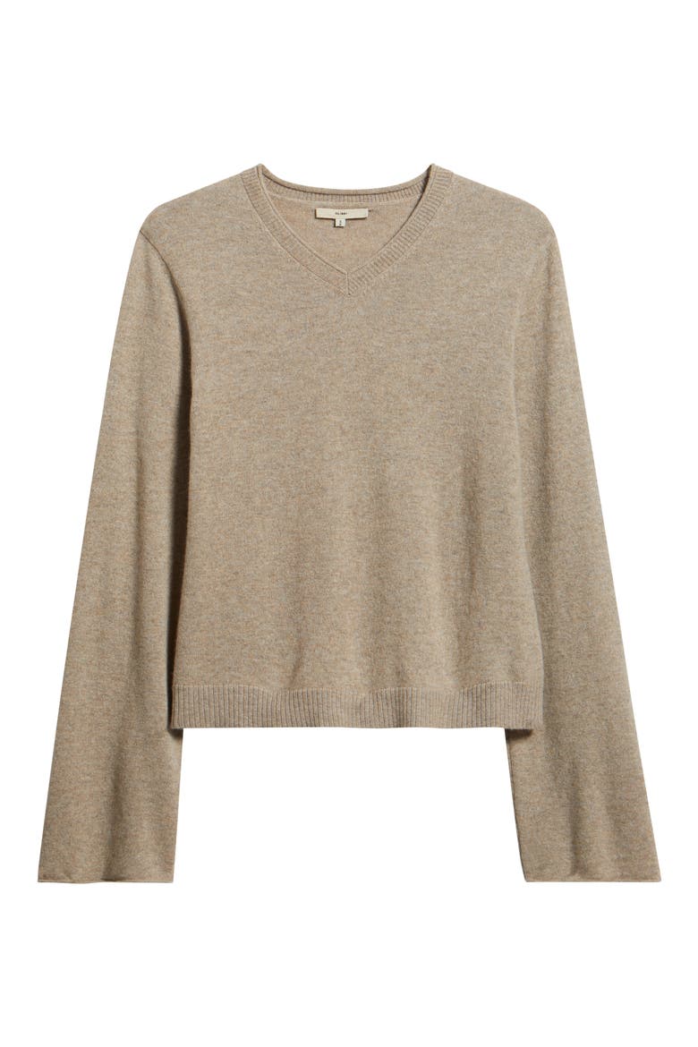 V-Neck Cashmere Top, Alternate, color, STONE