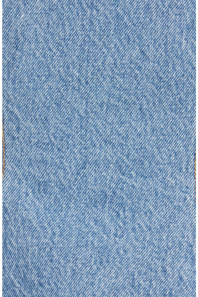 Washed Denim Strapless Peplum Top, Alternate, color, WASHED INDIGO