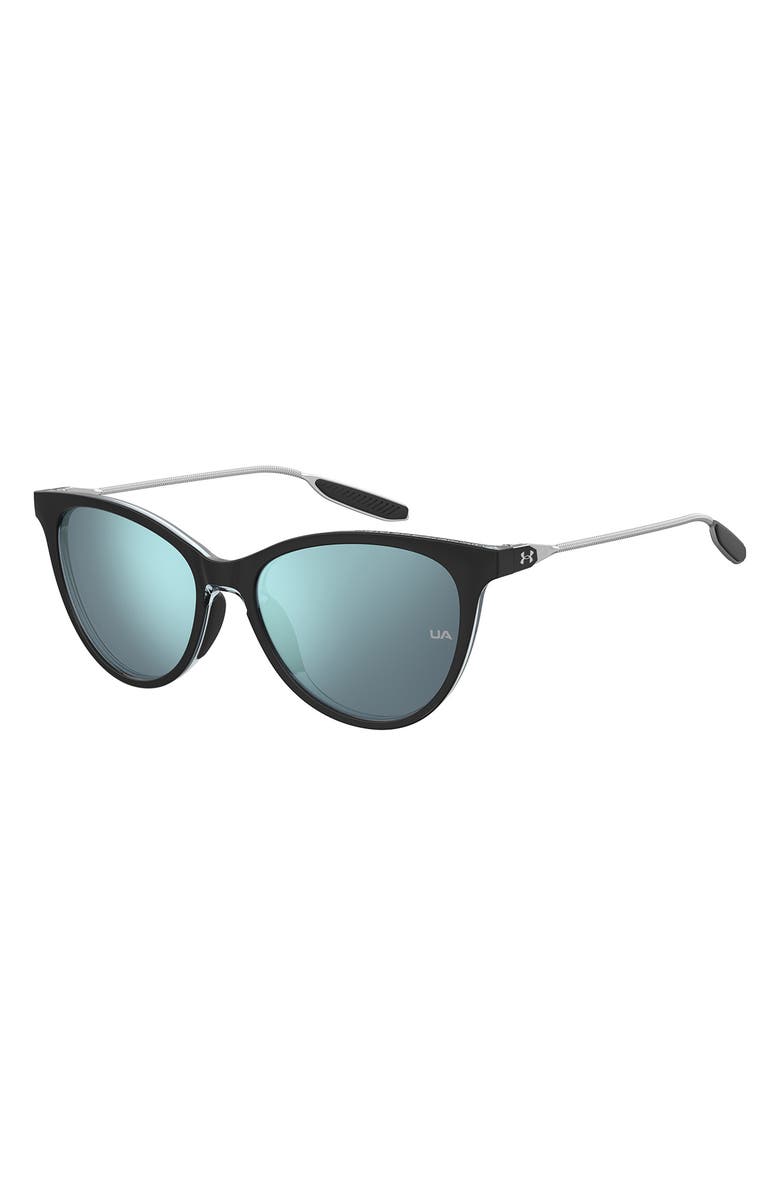 Under Armour Expanse 54mm Gradient Cat Eye Sunglasses, Alternate, color, Black Light Blue