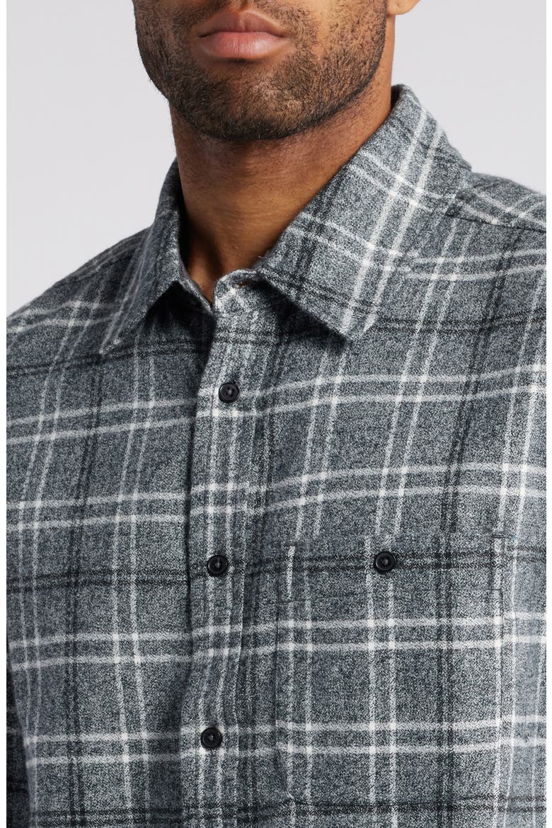 Aiden Plaid Cotton Button-Up Shirt, Alternate, color, TARTAN PLAID GREY MULTI