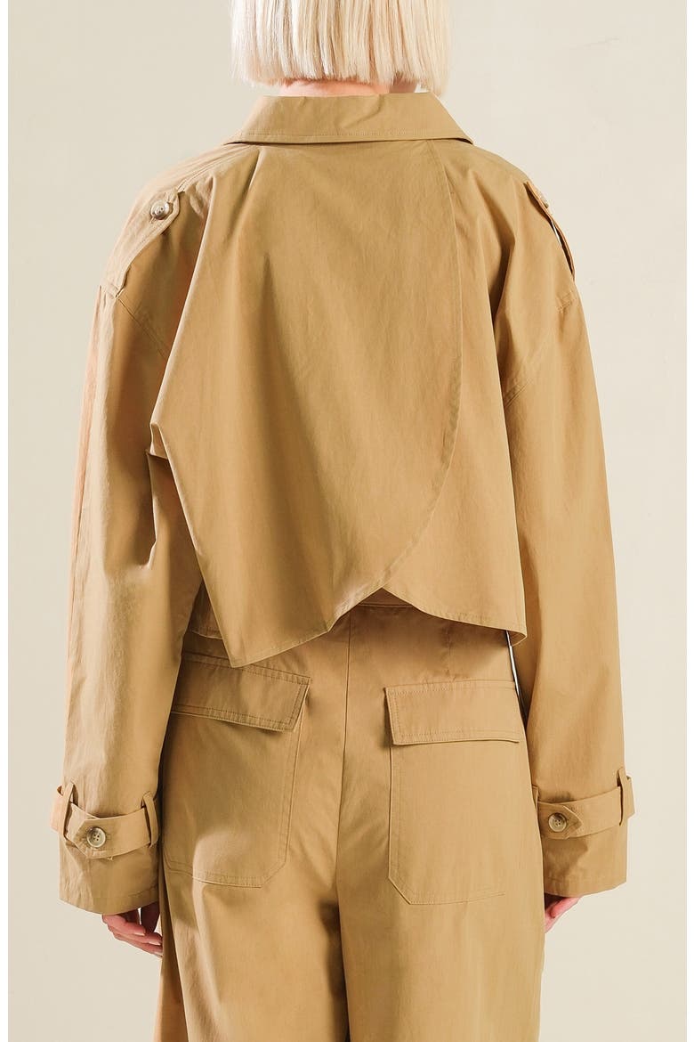 Cropped Cotton Shirt, Alternate, color, CAMEL