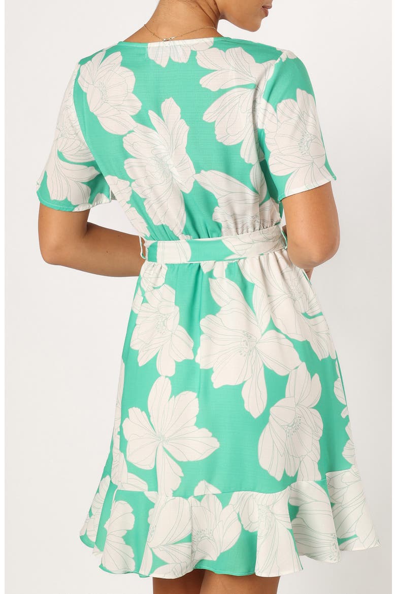 Rylan Tie Waist Minidress, Alternate, color, GREEN FLORAL