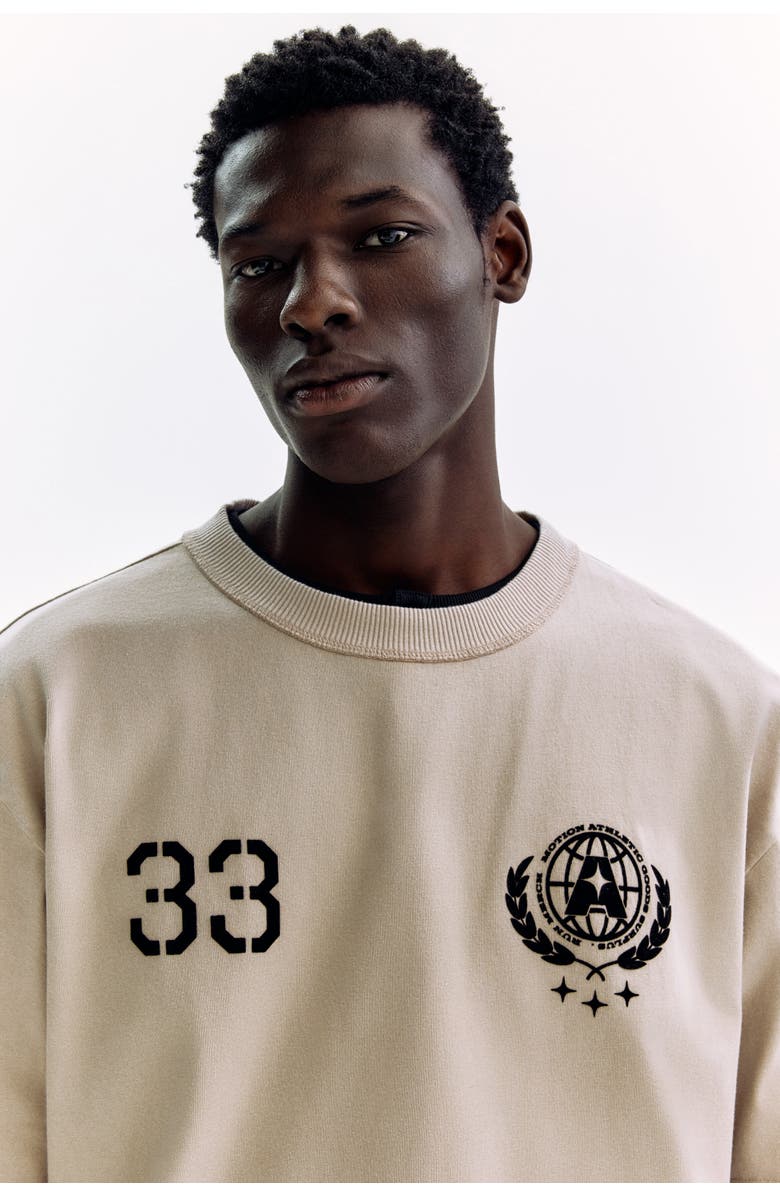 H&M Printed Loose Fit T-shirt, Alternate, color, Beige/33