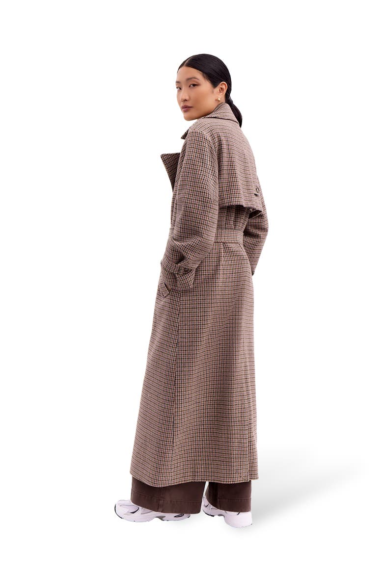 Multi Check Trench Belted Coat, Alternate, color, Multi