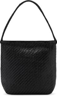 MANGO Braided Leather Shoulder Bag