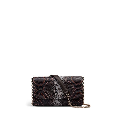 The Rathbone - Faux Snake Micro Flapover Crossbody Bag