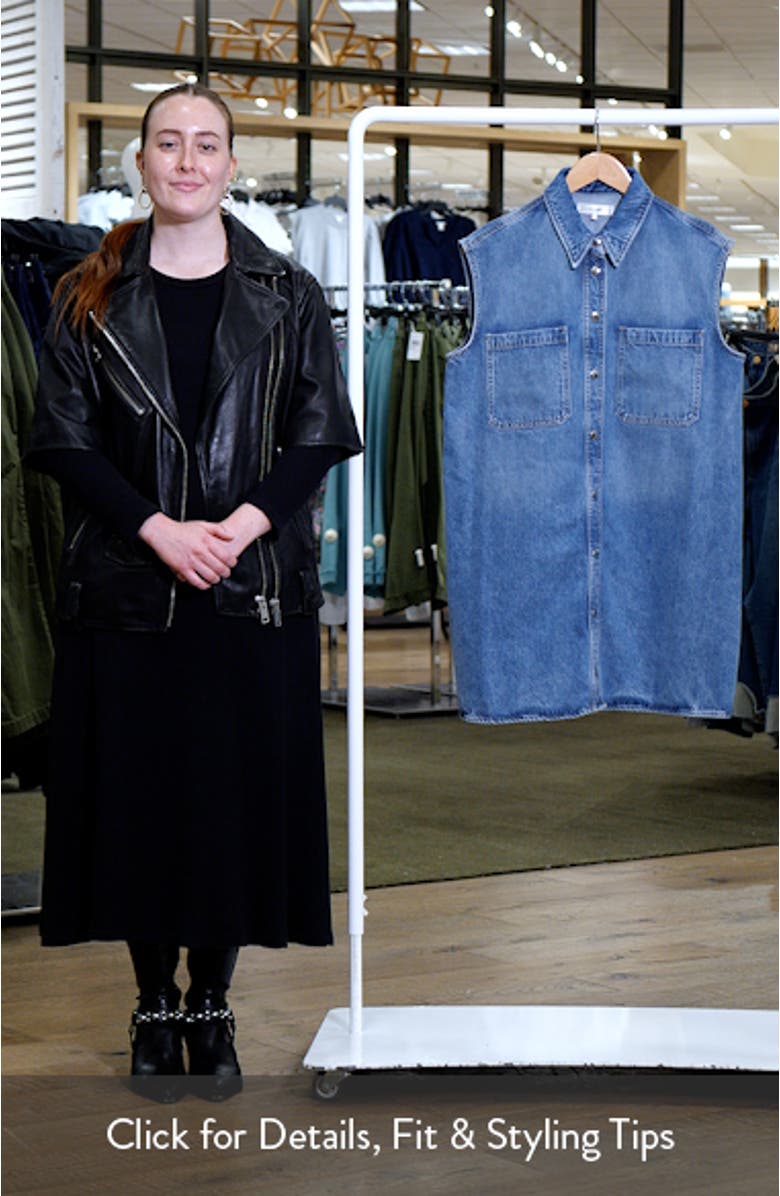 The Sleeveless Denim Mini Shirtdress, sales video thumbnail