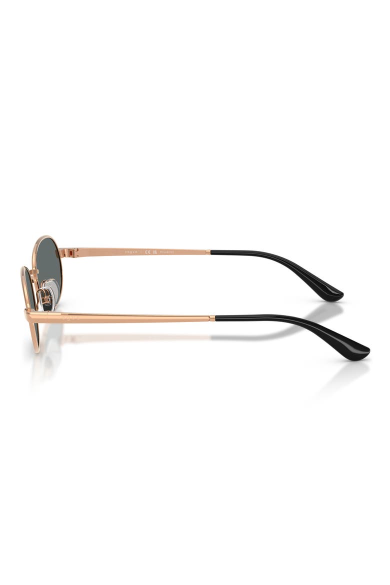 54mm Polarized Oval Sunglasses, Alternate, color, ROSE GOLD / DARK GREY POLAR