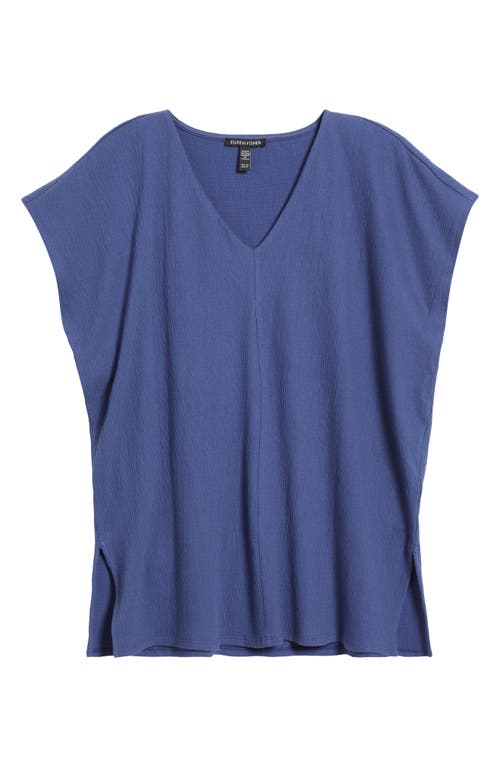 Eileen Fisher Cap Sleeve Boxy Tunic Top In Bluette