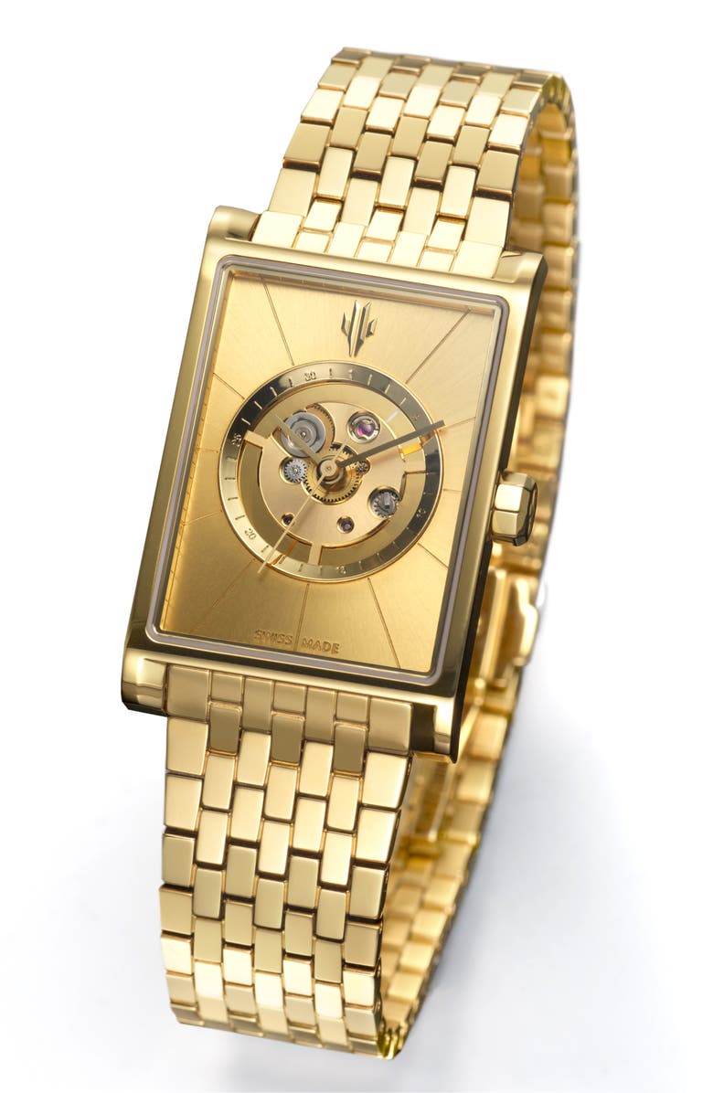 VIEREN Gold Sunray Swiss Automatic Watch, Alternate, color, Gold