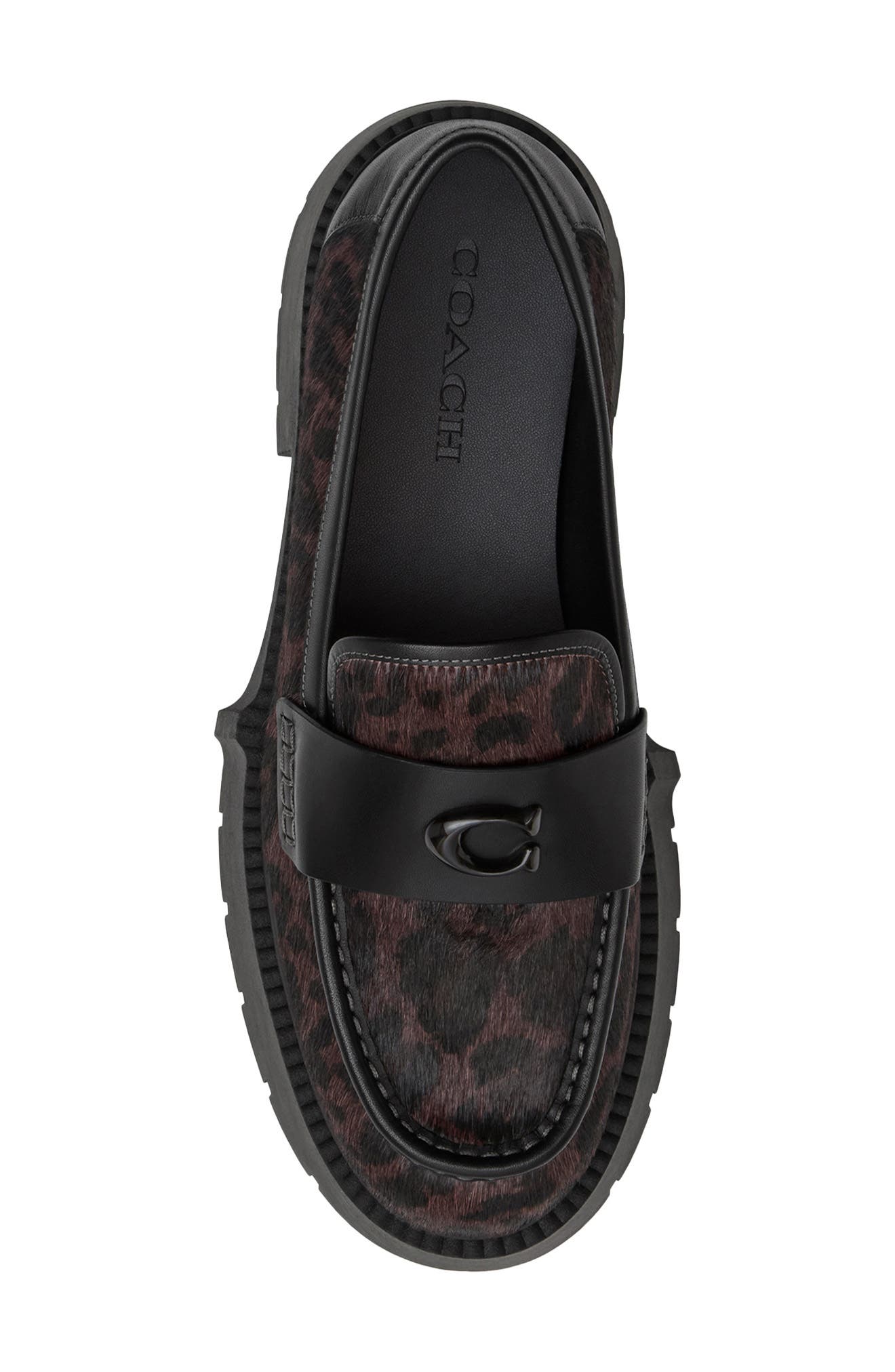 COACH Leah Platform Loafer, Alternate, color, Dark Leopard