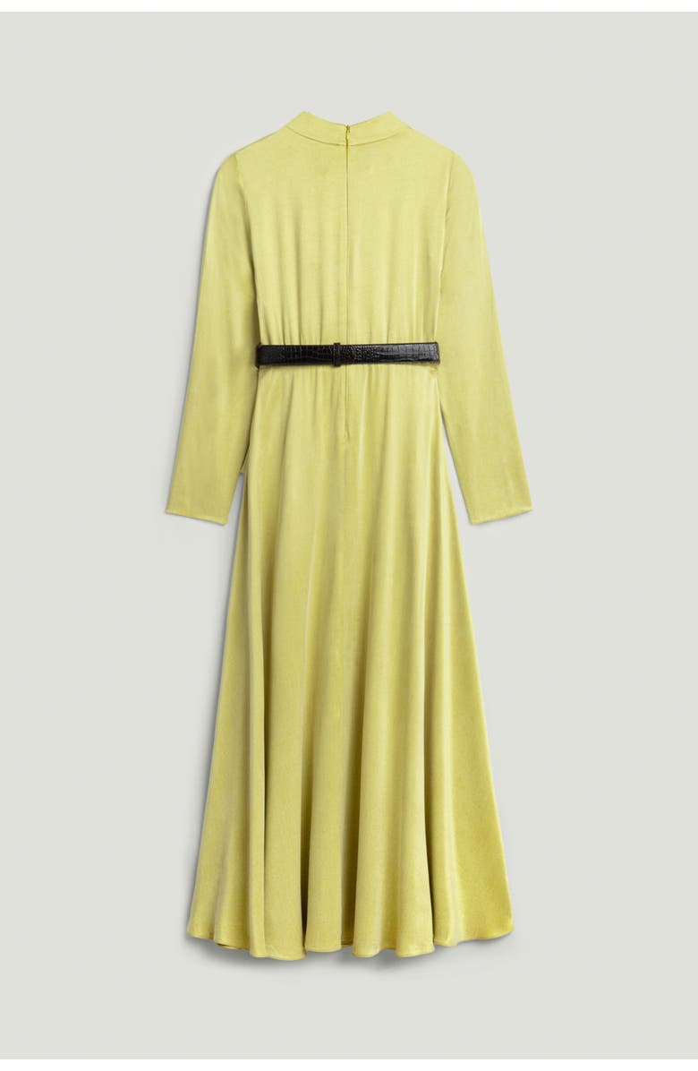 Nocturne Draped Belted Long-Sleeve Maxi Dress, Alternate, color, Yellow