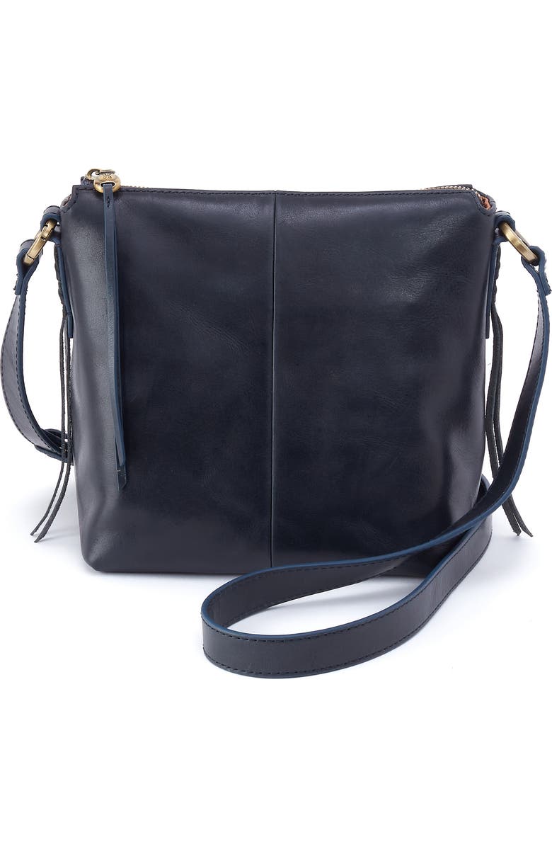 HOBO Expedition Leather Crossbody Bag, Main, color, Navy Horizon