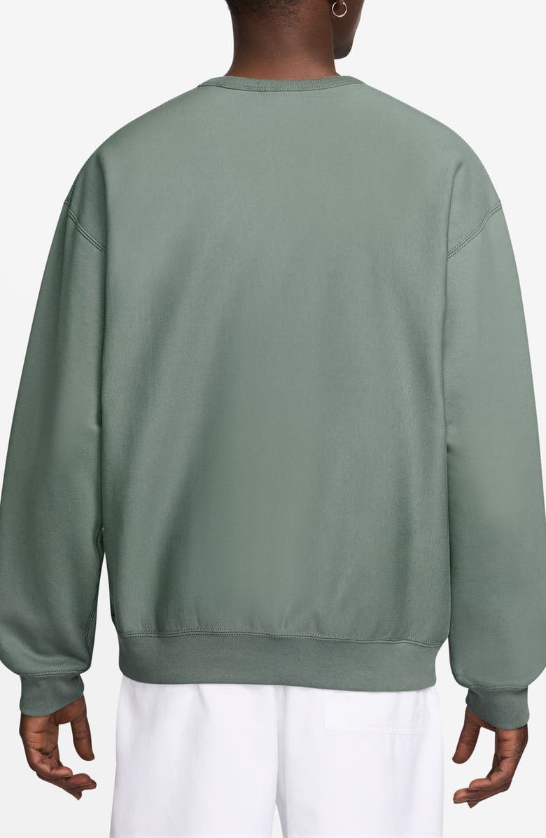 Nike Fleece Crewneck Sweatshirt, Alternate, color, Clay Green/ White