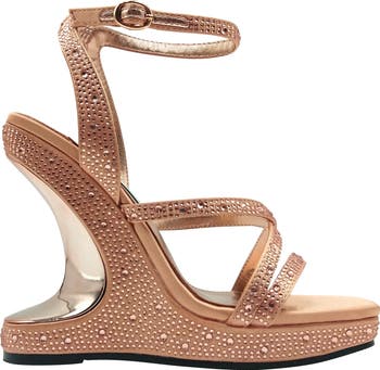 Rhinestone Wedge Sandal