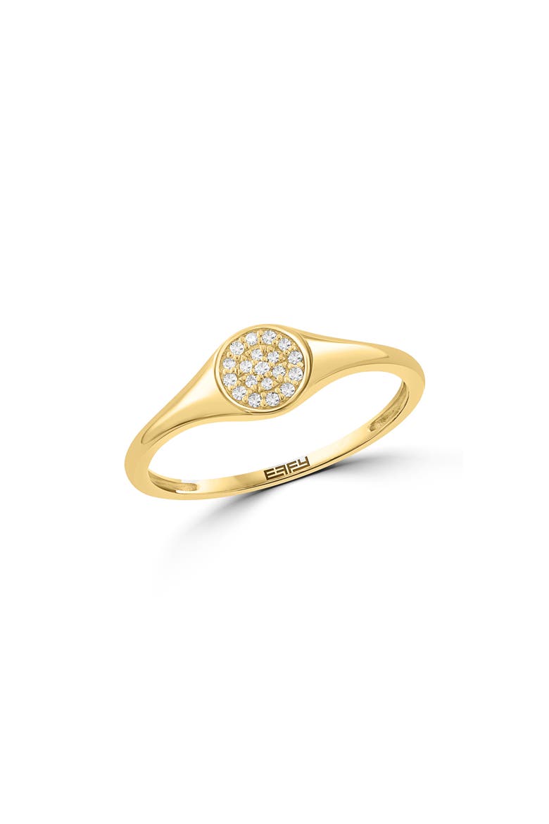 Diamond Pavé Signet Ring - 0.06ct., Main, color, GOLD/ DIAMOND